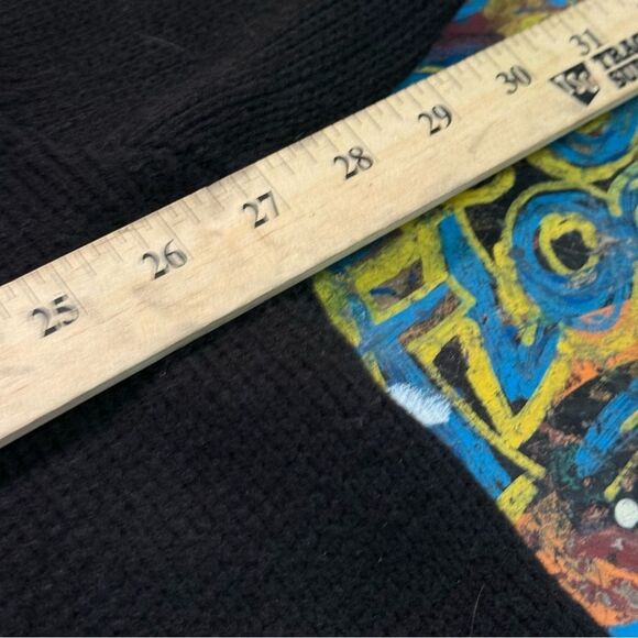 Vintage 80s Davoucci Hip Hop Turtleneck – Cowhide Fur Panel & Sleeve Pocket - Picture 12 of 13